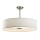 15" Retro Modern Semi-Flush Mount Ceiling Light + White Drum Shade, LED Compatible,  White fabric lampshade
