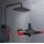 Pure brass faucet, black and red thermostatic shower, personality fashionable, Chinese red shower system, Wall-mounted