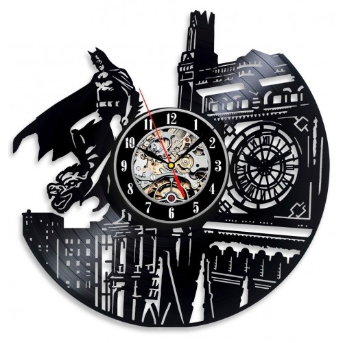 Batman Dark Knight Hero Arkham City DC Comic Movie Character Vinyl Record Design Wall Clock - Decorate Your Home with Modern Famous Batman Dark Knight Story Art