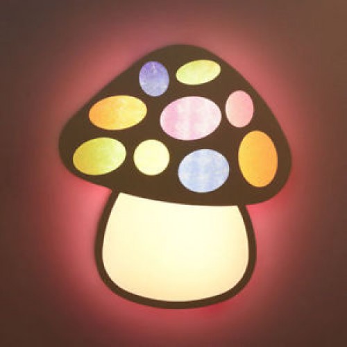 Colorful Mushroom Shaped Flush Mount LED Light Ceiling Fixture for Kids Room