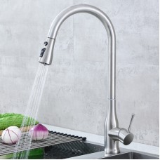 304 stainless steel faucet kitchen  single handle  pull down sprayer faucet mixing valve