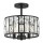 American black wrought iron crystal living room lamp round dining room lamp study bedroom lamp crystal lamp