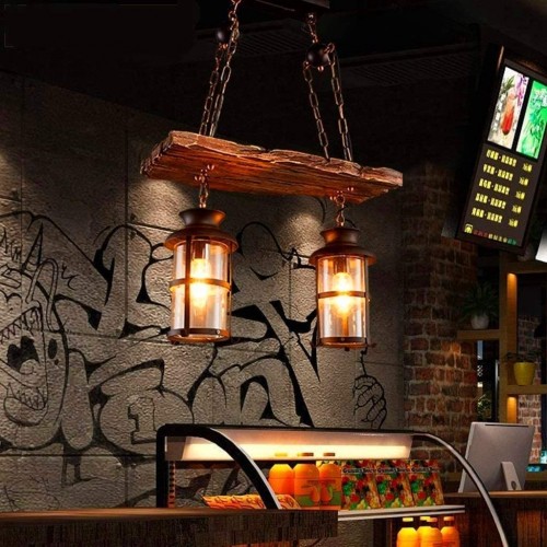 Chandelier Lighting Fixture Traditional Vintage Pendant Light Wood Retro Pendant Lighting Industrial Vintage Chandelier Bedroom Restaurant