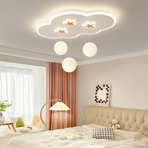 Children's room bedroom lamp simple modern cream wind cloud ceiling lamp