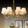 American-style all-copper living room chandelier light luxury fabric lamps