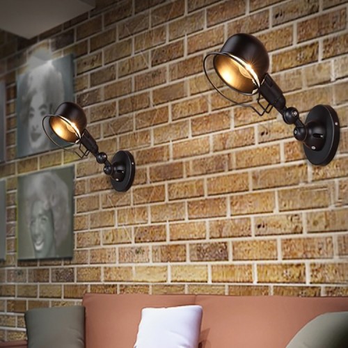 American retro industrial style single section wall lamp Loft cafe bar hallway aisle wrought iron wall lamp
