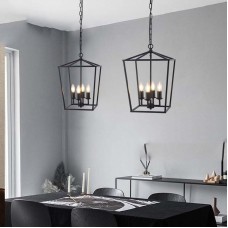 American retro four-head industrial style hotel iron chandelier living room guest room bar restaurant Nordic modern lamp