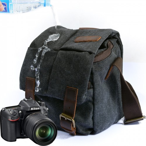 Canvas bag Men's and women's messenger bag one-shoulder retro photography bag waterproof micro-SLR moisture-proof camera bag small bag