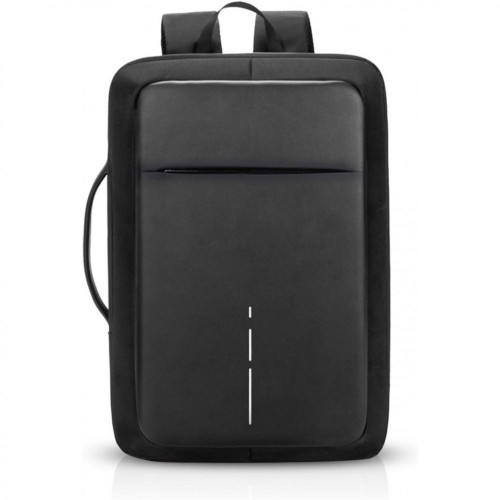 Men's Backpack Handbag Shoulder Bag Business USB Laptop Rucksack Student Casual Daypack Waterproof Polyester Black