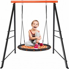 Swing Stand Heavy Duty, 880lbs A Frame Heavy Duty with Thick-walled tube, 73" Height Metal Swing Fram,  Swing Set for Backyard, Outdoor and Playgroun(Swing NOT Included), Orange