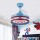Hero Shield Pattern Ceiling Fan Lighting Metallic Nordic Kids LED Semi Flush Mount Lamp with 3 Blades Remote Control Adjustable Tri-Color Dimming for Bedroom