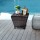 Outdoor Wicker Side Table, Small Deck Storage Box Outdoor with Lid, Small Patio Side Table with Storage, Coffee table with 13 gallon storage for patio outdoor, Rattan, Square