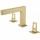 Modern Widespread Bathroom Sink Faucet in Brushed Gold 3 Hole Double Handles Lavatory Faucet Basin Mixer Tap Solid Brass