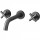 Bathroom Faucet, Double Handle Wall Mount Bathroom Sink Faucet and Rough in Valve Included Brushed Dark Grey