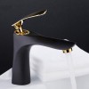 Brass Body One Hole Deck Mount Lavatory Double Finish Bathroom Tap Single Chrome Gold Handle Black