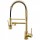 Gold Kitchen Faucet,Spring Faucet,Kitchen Sink Faucet with Pull Down Brass Sprayer,High Arc Single Handle Kitchen Sink Faucet