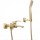 Bathtub Faucets with Hand Shower, Brass Wall Mount Tub Faucet, Single Handle Bathroom Tub Faucet, Hot and Cold Water Mixer Tap Shower, Brushed Gold