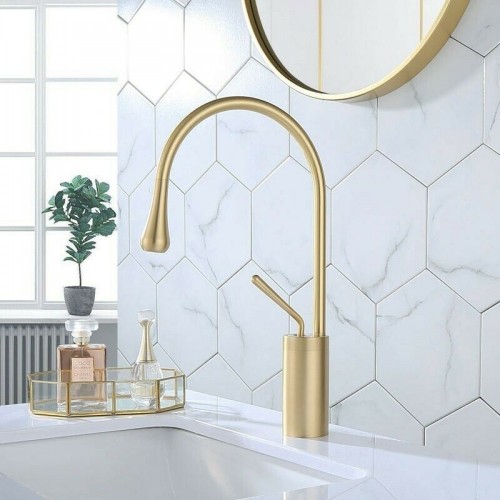 High Arc Single Handle 1-Hole Bathroom Vessel Sink Faucet,Undercounter sink faucet,Free Pop Up Drain Assembly and Water Hoses,Sink Faucet Solid Brass Lavatory Vanity Sink Faucet