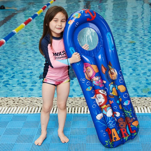 The new children's surfboard floating row can see through the inflatable water floating bed swimming ring children learn to swim lifebuoyBeach toy swimming pool toys