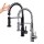 Kitchen smart sensor faucet with pull-down spray, commercial spring-loaded kitchen sink faucet with pull-down spray，Brushed nickel and matte black