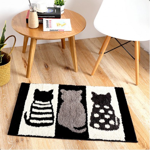 Cartoon Cat Carpet Restroom Bathroom Mat Kitchen Non-slip Door Mats