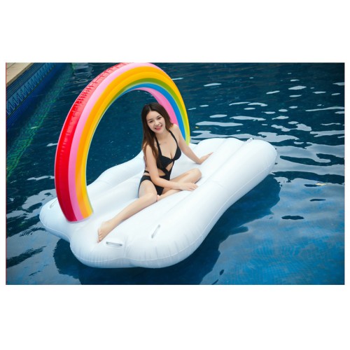 Giant Inflatable Rainbow Cloud Pool Float Raft Floaty Lounger 