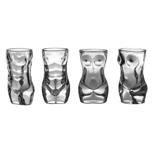 Whiskey Cup - Male Female Body Shot Glass - Set of 4