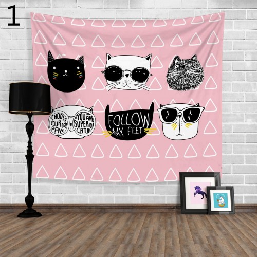 Print tablecloths  Handicrafts Wall Tapestry,Cartoon cat 1 200x150cm(79 x59inch)