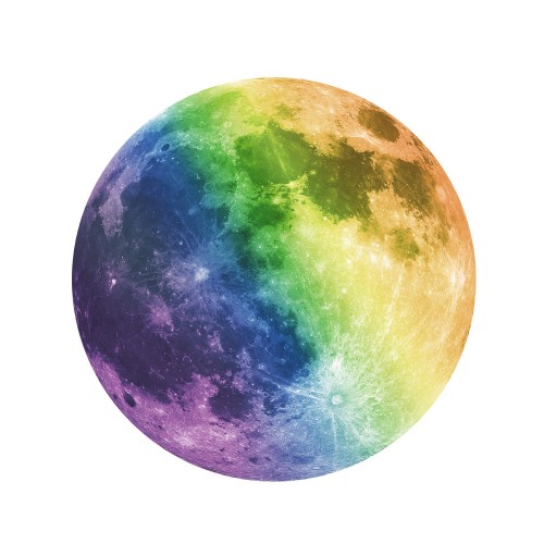 Creative living room wall decoration moon sticker，Colorful