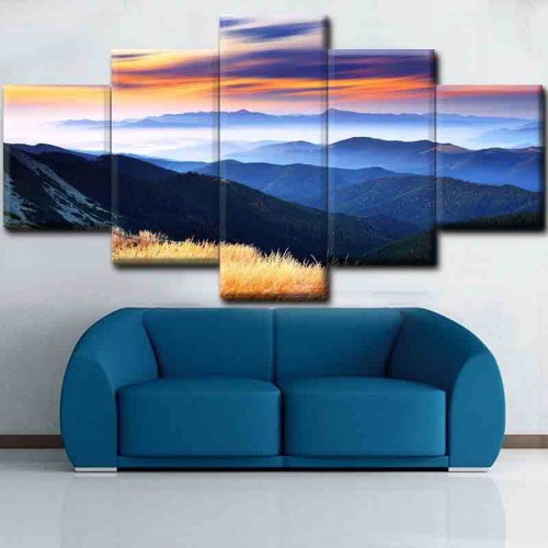 Canvas inkjet art deco combination painting, Mountains