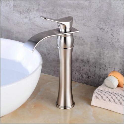 Waterfall Spout Bathroom Vessel Sink Faucet Tall Body