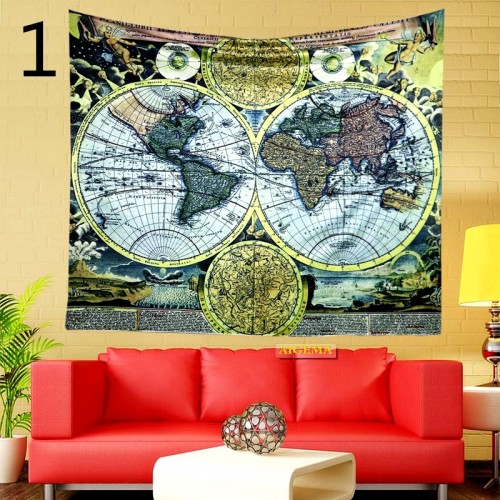 Popular handicrafts colorful world map tapestry