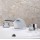 Mount Double Handles Waterfall Widespread Bathroom Sink Faucet-Chrome