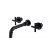 Matte Black Bathroom Faucet, Double Handle Wall Mount Bathroom Sink Faucet and Rough in Valve Included