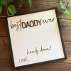 Father's Day Gift DIY Dad and Child Handprint Wooden Frame Desktop Decoration Best Daddy Ever