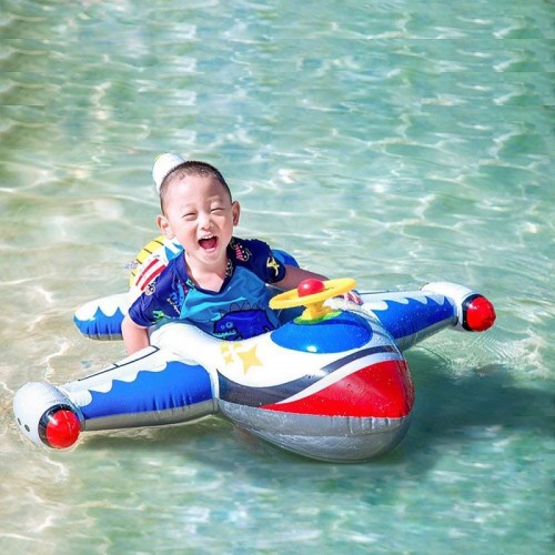 Inflatable Fun Airplane Float Seat Boat For Baby Kids