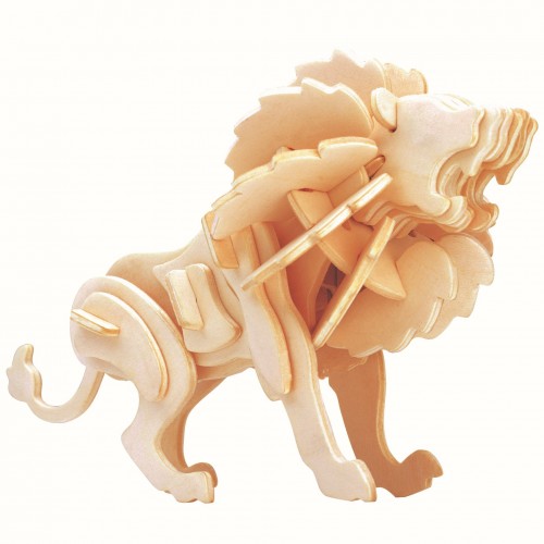 3D, wooden assembling and coloring, animal series puzzles, assembling and coloring by yourself | Lion