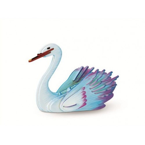 3D, wooden assembling and coloring, animal series puzzles, assembling and coloring by yourself | Swan