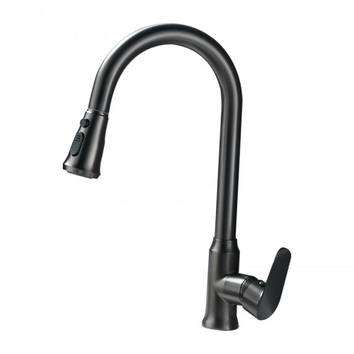Black and gun gray Kitchen Faucet ，with Pull Down Sprayer， Brushed Nickel, High Arc Single Handle Kitchen Sink Faucet，Three modes high-quality taps for the kitchen, kitchen ideas