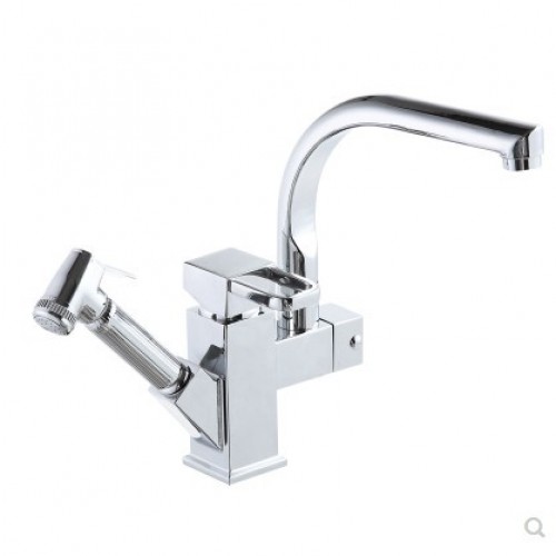Kitchen faucet, pull-out multifunctional hot and cold water faucet, 360 degree rotation, creative faucet for kitchen, bathroom sink washbasin rotatable faucet