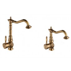 Antique Brass Swivel Spout Bathroom Faucet - Vanity Sink Mixer Faucet
