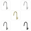 Kitchen Sink Faucet, Kitchen Faucet Stainless Steel with Pull Down Sprayer Brushed Nickel Commercial Modern High arc Single Handle Single Hole Pull Out Kitchen Faucets for Bar Laundry rv Utility Sink