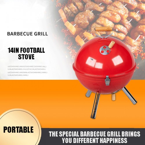 14 Inch Football Grill Outdoor, Camping, Garden, Party Spherical Grill