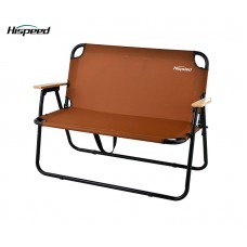 Hispeed Outdoor Portable Double Folding Chair with Armrests, Brown and Off-White Folding Chair for Camping, Beach, Pool, Garden, Car Tailgate Folding Chair