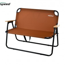 Hispeed Outdoor Portable Double Folding Chair with Armrests, Brown and Off-White Folding Chair for Camping, Beach, Pool, Garden, Car Tailgate Folding Chair