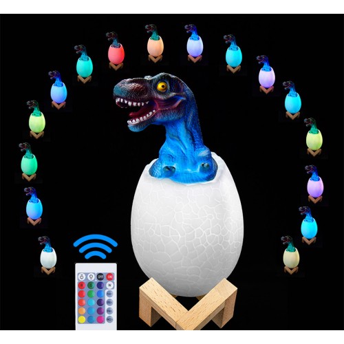 Night Lights for Kids 3D Dinosaur Lamp with Pat, Touch & Remote Control Dimmable 16 Colors 4 Lighting Modes for Nursery, Children