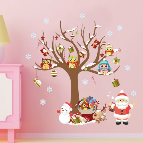 Christmas Decorations Wall Stickers " Merry Christmas Decoration Set" Wall Murals Decals living Room Children Nursery School Restaurant Cafe Hotel Home Office Décor, multicolour