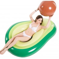 Inflatable Avocado Pool Float Floatie with Ball Water Fun Large Blow Up Summer Beach Swimming Floaty Party Toys Lounge Raft for Kids Adults
