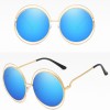 Big Round Oversized Double Wire Rim Sunglasses Metal Frame Retro Shades