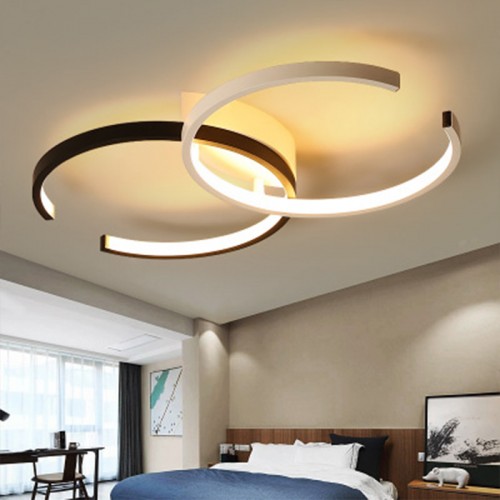 LED ceiling lamp I ceiling lamp 55cm 37W dimmable with remote control living room lamp iron crown lamp children's room lamp dining room lamp bedroom lamp bathroom lamp hall lamp (A-s & w-Φ55cm) [energy class A]